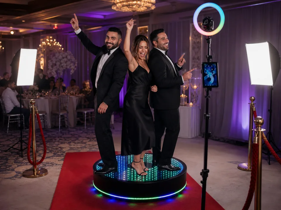 Invités filmés sur le vrai 360 Booth MySelfieBooth